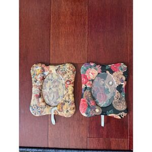 Tri-Coastal Design Victorian Christmas & Floral Padded Picture Frame Set of 2